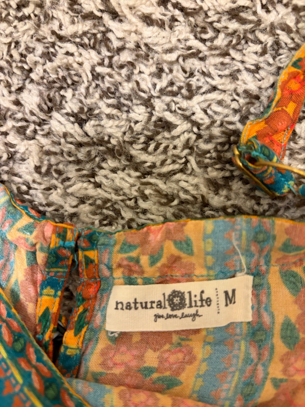 NATURAL LIFE Patti Side Slit Maxi Dress with Teal & Orange Accents - Picture 5 of 7